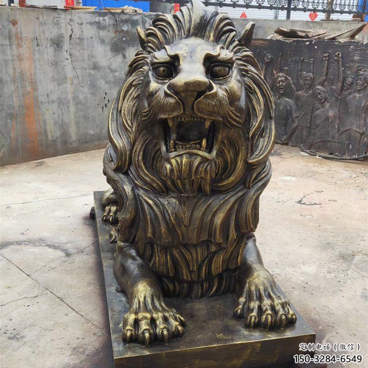仿铜动物景观雕塑,玻璃钢爬式狮子雕塑厂家 仿铜动物景观雕塑,玻璃钢爬式狮子雕塑厂家