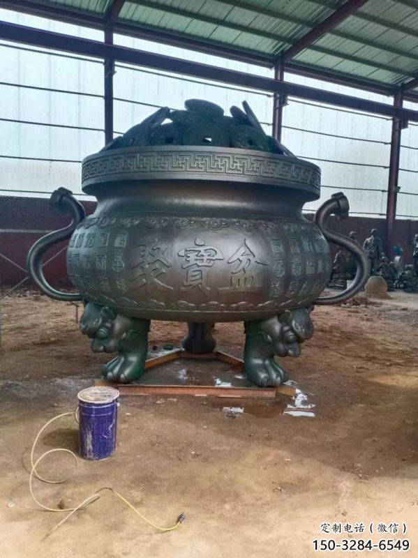 聚宝象形炉雕塑-铸铜工艺制作 聚宝象形炉雕塑-铸铜工艺制作