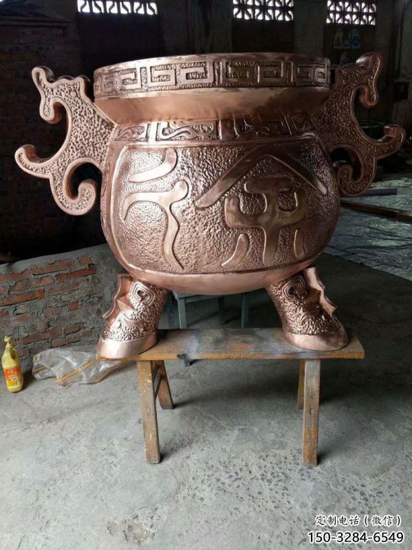 紫铜象形炉雕塑 紫铜象形炉雕塑