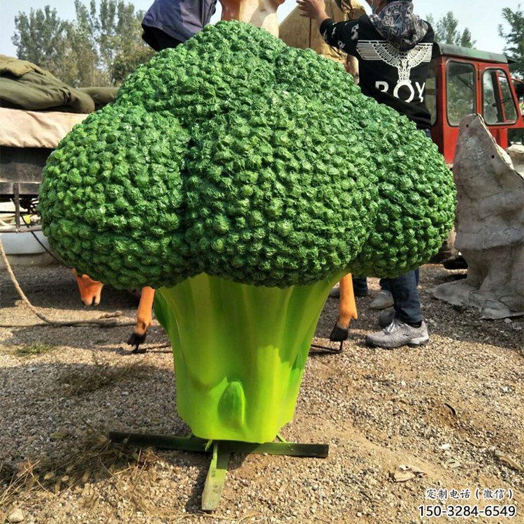 彩绘菜花雕塑 悬空餐饮店果蔬雕塑 街头蔬菜雕塑