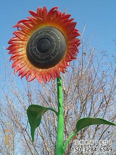 街道向日葵雕塑 现代景观花朵雕塑 彩绘花卉雕塑