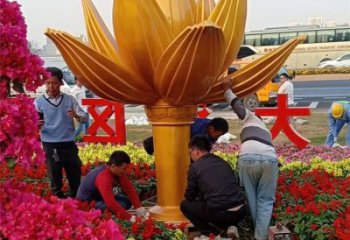 紫荆花雕塑 仿真景观花朵雕塑 烤漆花卉雕塑