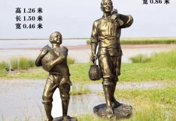 庭院船夫雕塑 城市彩绘雕塑 民俗小品