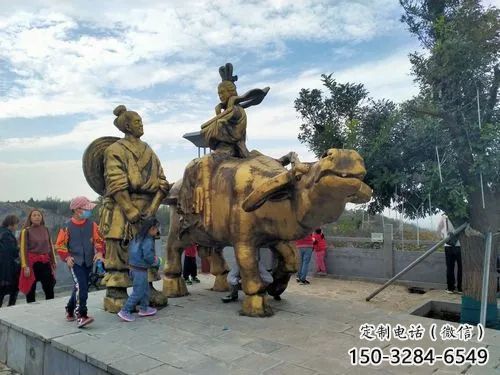 庭院牛郎织女雕塑 城市彩绘雕塑 神话小品