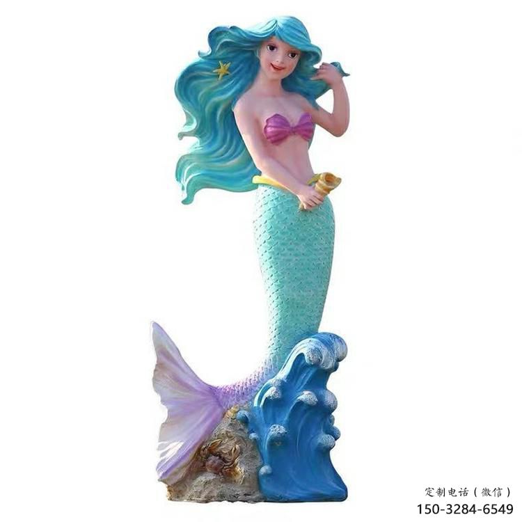 创意美人鱼雕塑 步行街店门口雕塑 卡通小品