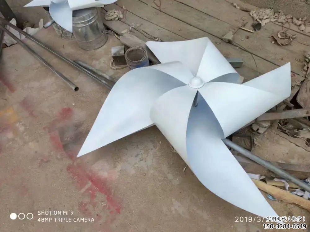 庭院风车雕塑 公园旋转雕塑 锻造旋转雕塑