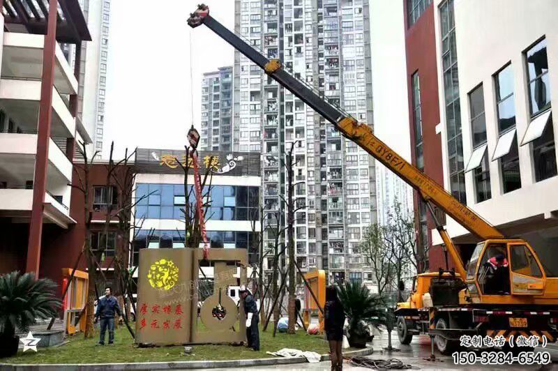 剪影钥匙雕塑 喷水园林金钥匙雕塑 餐饮店雕塑