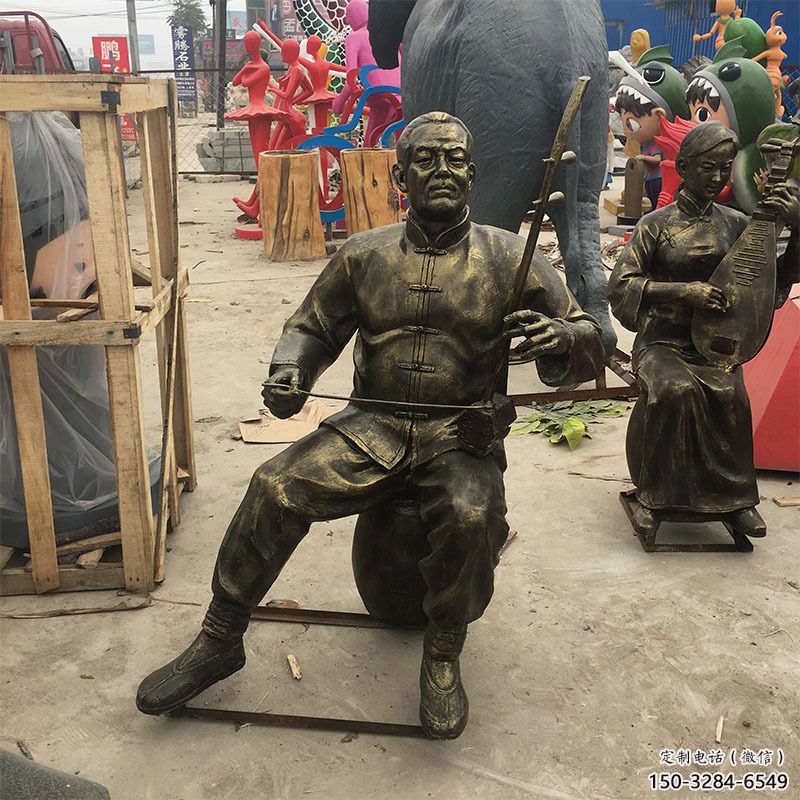 商业街琵琶雕塑 烤漆音乐雕塑 彩绘乐器雕塑