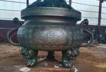 聚宝象形炉雕塑-铸铜工艺制作