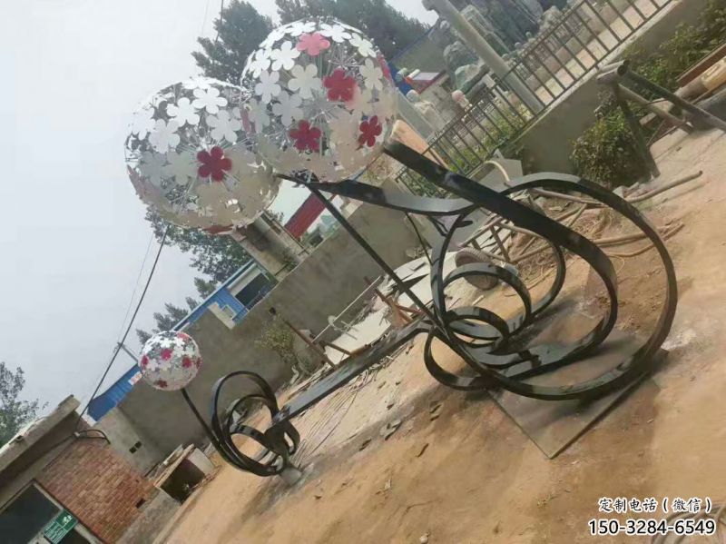 南平大型蒲公英坐凳雕塑，现代元素设计，不锈钢坐凳雕塑