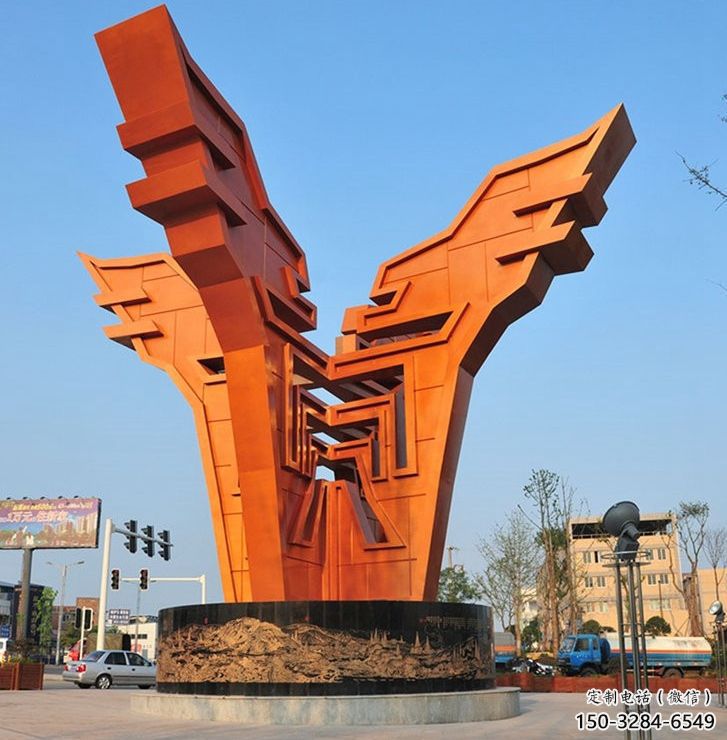 韶关城市精神堡垒雕塑，抽象建筑元素，广场景观雕塑小品