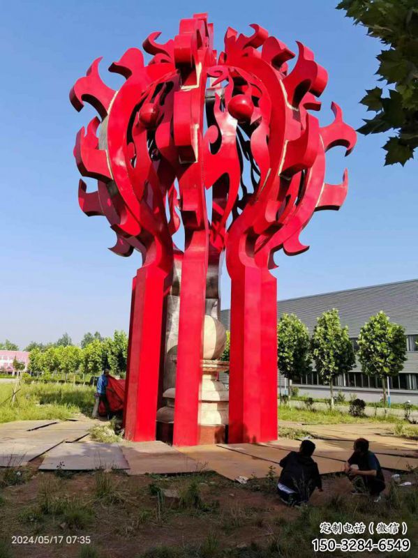 深圳火球雕塑，精神堡垒火球雕塑落地展示