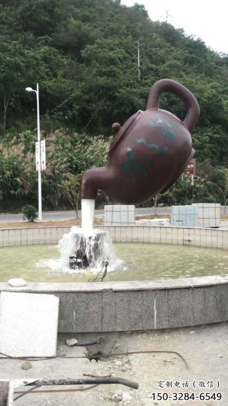 龙华小区天壶标志雕塑，多彩艺术，天壶雕塑生产厂家