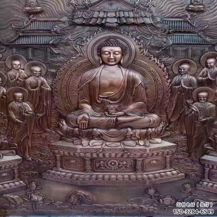 大庆锻铜浮雕常用，寺庙景观，黄铜佛像浮雕生产商