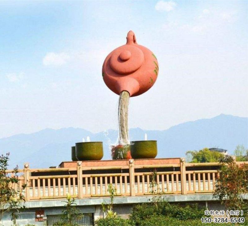 常州公园天壶雕塑工厂，不锈钢材质，圆雕形式
