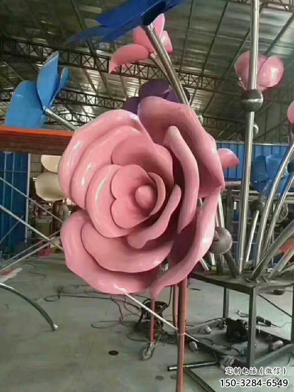 临沂牡丹花雕塑工厂优选，城市装饰，牡丹花花朵雕塑供给