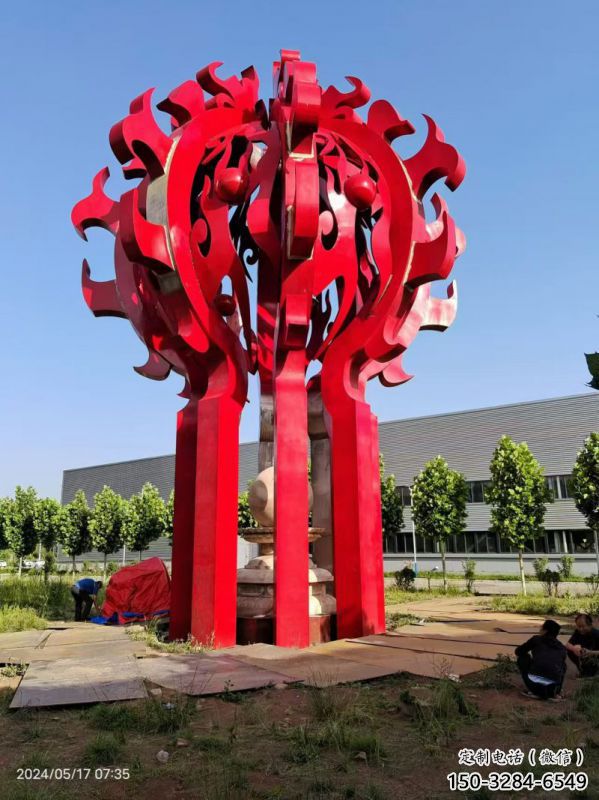 丽江火球雕塑，精神堡垒火球雕塑落地展示